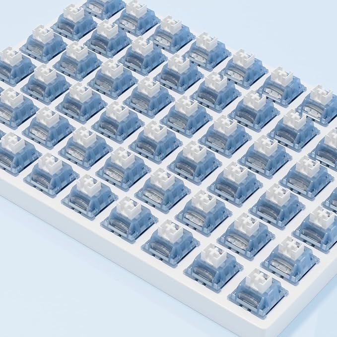 Zjmehty Outemu (Gaote) Ice Blue Switches for MX Mechanical Gaming Keyboard, 3-Pin Clicky Accurate Typing Dustproof Switches (72pcs)