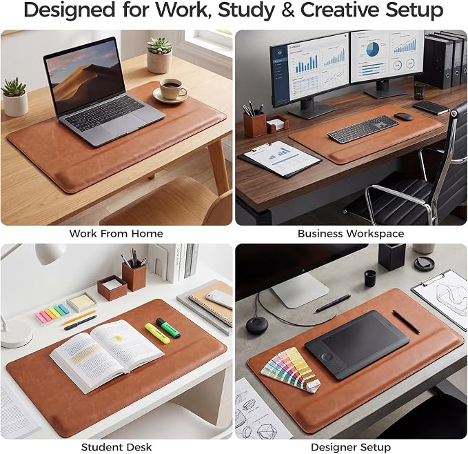 Magnetic Desk Mat System with Wrist Support 80×40cm, Premium Leather Desk Pad with Magnetic Accessories, Waterproof Non-Slip Desk Organizer for Office & Gaming