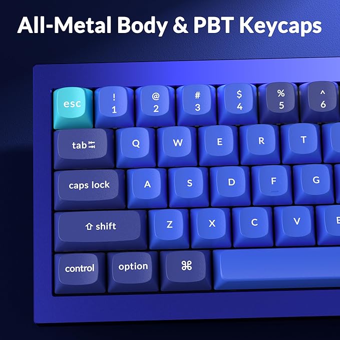 Keychron Q4 Wired Custom Mechanical Keyboard, 60% Layout QMK/VIA Programmable Macro with Hot-swappable Gateron G Pro Red Switch Double Gasket Compatible with Mac Windows Linux (Navy Blue)