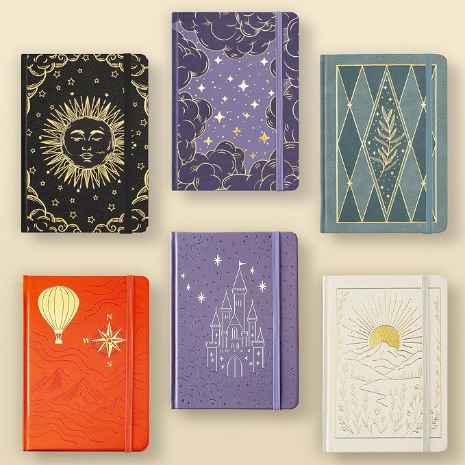 Dot Grid Journal with 160GSM Thick Paper, 192 Pages, A5 Dotted Notebook for Work, School, Travel | 180° Lay Flat, Foil Stamped Cover, Elastic Band, 2 Bookmarks & Inner Pocket (Orange)