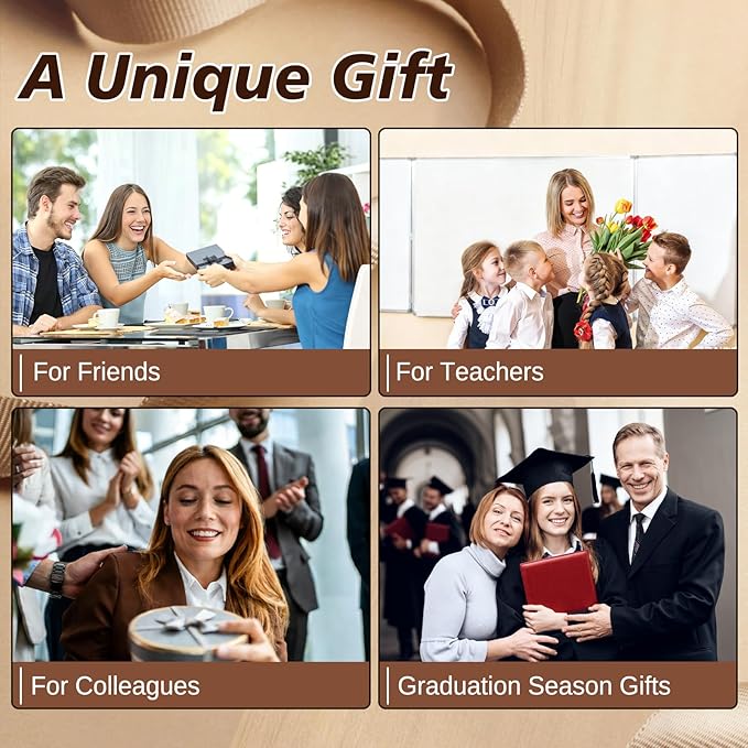 Personalized Wooden Pencil Holders & Pen Holders, Custom Pencil Cups for Desk, Unique Gifts for Colleagues Teachers Students Friends (Bamboo - Square)
