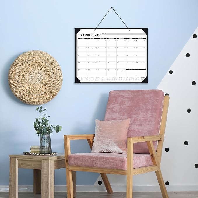 2026-2027 Desk Calendar - JUL. 2026 – DEC. 2027, 22" x 17", Large Desk Calendar 2026-2027, 18 Monthly Large Desk/Wall Calendars 2-in-1, Corner Protector, Desk Pad, Large Ruled Blocks