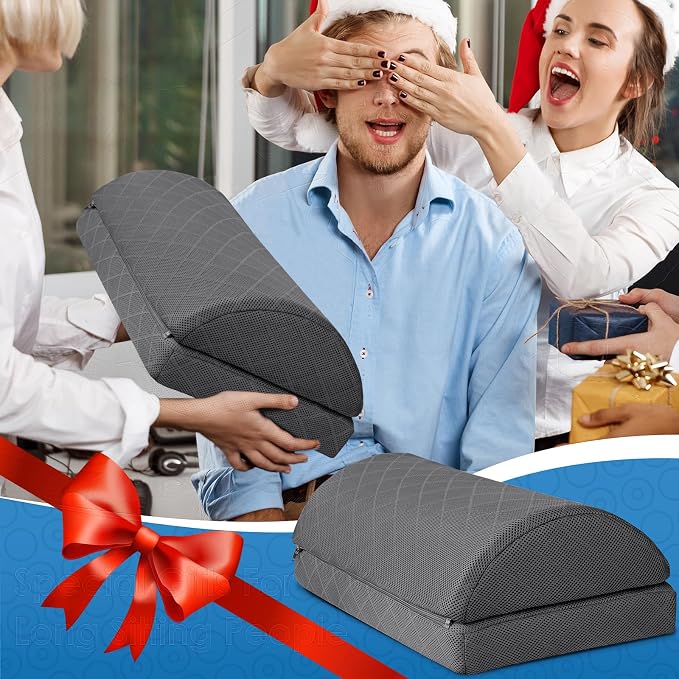 CushZone Foot Rest,Desk & Gaming Accessories,Foot Rest for Under Desk at Work,Comfortable Footrest with 2 Adjustable Heights & Removable Cover, Office Desk Accessories(Gray-20 in)