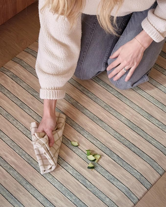 House of Noa Nama Standing Mat – Anti-Fatigue Cushioned Kitchen Mats for Floor | Ergonomic Bounce-Back Foam Kitchen Mats | Anti-Fatigue Mats for Kitchen & Standing | Devon Twine | 22" x 72"