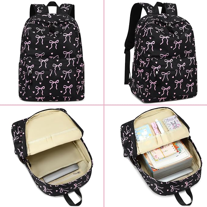 LEDAOU Backpack for Girls School Bag Kids Bookbag Teen Backpack Set Daypack with Lunch Bag and Pencil Case | Kids