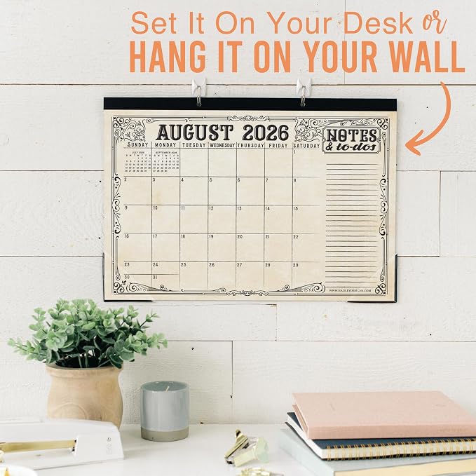 Hadley Designs Large Teacher Desk Calendar 2026-2027 - Desktop Calendar 2026, 18-Month Desk Calendars for Home, Office & Classroom, Cute Classroom Must Haves, Back to School Teacher Gifts