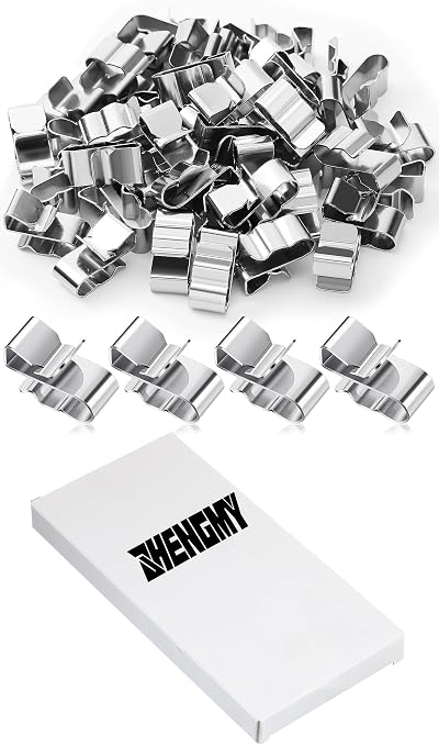 Zhengmy 50 Pcs Trailer Frame Wire Clips Stainless Steel Metal Cable Clips 22.5 mm/ 0.89 Inch Solar Panel Double Wire Clamps Trailer Clamps for PV Wiring Boat Cable