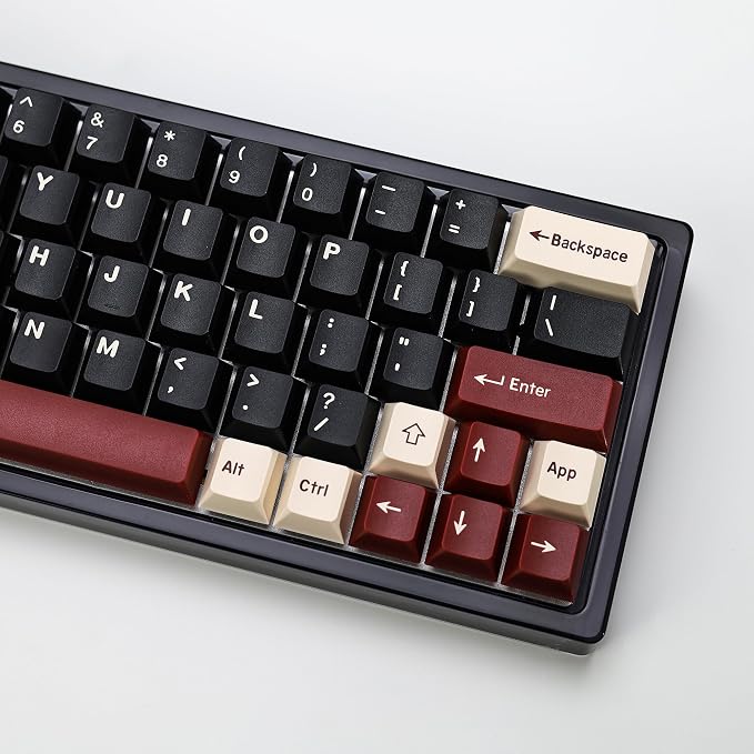 Rome PBT Double Shot Custom Keycap Set,174 Keys Black Gaming Key Caps Keycaps 60 Percent Cherry Profile Keycaps for 61/64/68/84/87/100/104/108 Mechanical Keyboard