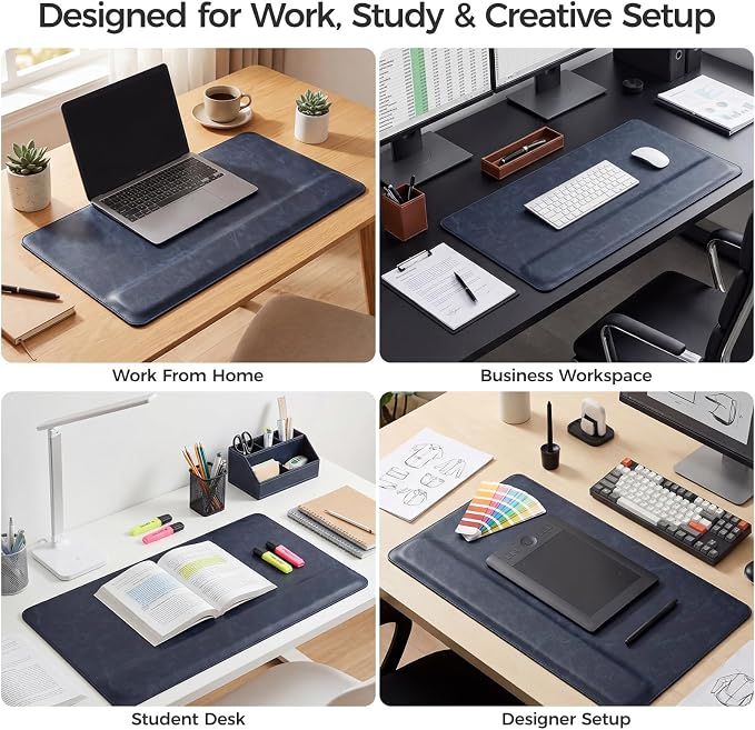 Magnetic Desk Mat System with Wrist Support 80×40cm, Premium Leather Desk Pad with Magnetic Accessories, Waterproof Non-Slip Desk Organizer for Office & Gaming