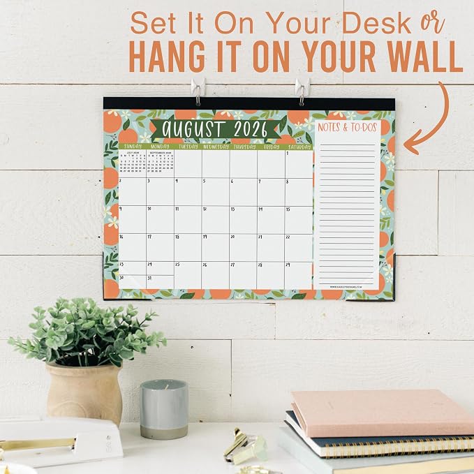 Hadley Designs Large Teacher Desk Calendar 2026-2027 - Desktop Calendar 2026, 18-Month Desk Calendars for Home, Office & Classroom, Cute Classroom Must Haves, Back to School Teacher Gifts