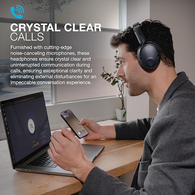 JLab JBuds Lux ANC, Over Ear Headphones, Active Noise Cancelling, Bluetooth, Graphite