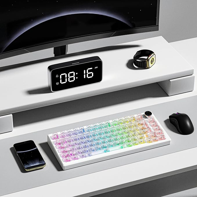 dagaladoo Clear keycaps,Transparent Keyboard keycaps,Jelly Key caps Set,Shine Through keycap,MDA Profile Keyboard caps for Mx Switches Mechanical Keyboard(White)