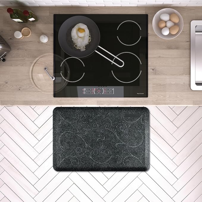 WellnessMats Bella Collection Anti-Fatigue Floor Mat, Polyurethane - Ergonomic Support Pad for Home, Kitchen, Garage, Office Standing Desk - Water Resistant - Made in USA