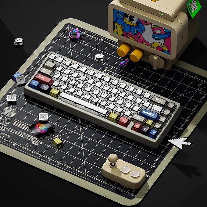 XVX Retro PBT Keycaps, Cherry Profile Keycap Set, Dye Sublimation Graffiti Keyboard Keycaps Suitable for 60% 65% 75% 80% 100% MX Switches Mechanical Keyboard