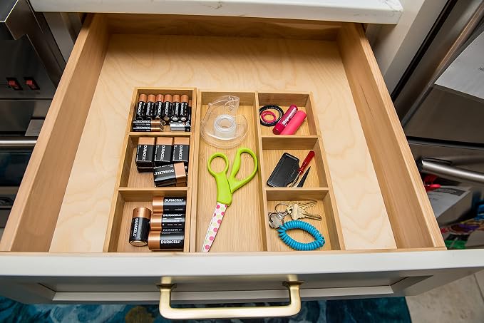 Lipper International 823 Bamboo Wood 3-Compartment Organizer Tray, 11 5/8" x 4 1/8" x 1 3/4" (Pack of 6)