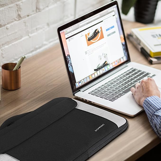 DOMISO 14-15 Inch Laptop Sleeve Case, Water-resistant Shockproof Laptop Protective Case for MacBook Air 15,Dell XPS 15,Lenovo, HP, ASUS, Acer Laptop Notebook,Black
