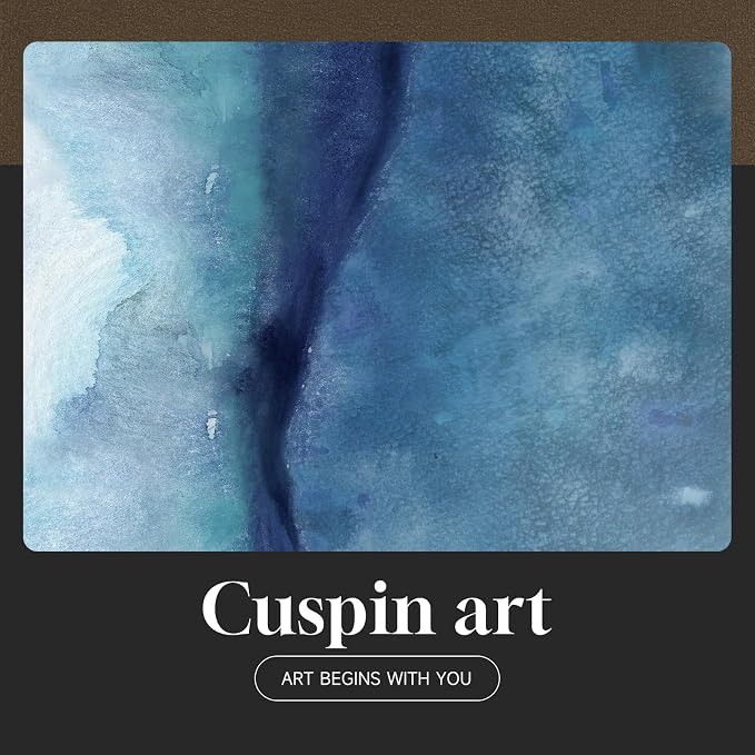 Large Framed Abstract Wall Art for Living Room, Luxury Modern 3 Piece Blue and Gold Prints Paintings Artwork for Walls, Contemporary Elegant Pictures Wall Decor for Dining Room Bedroom Office 24x36 In