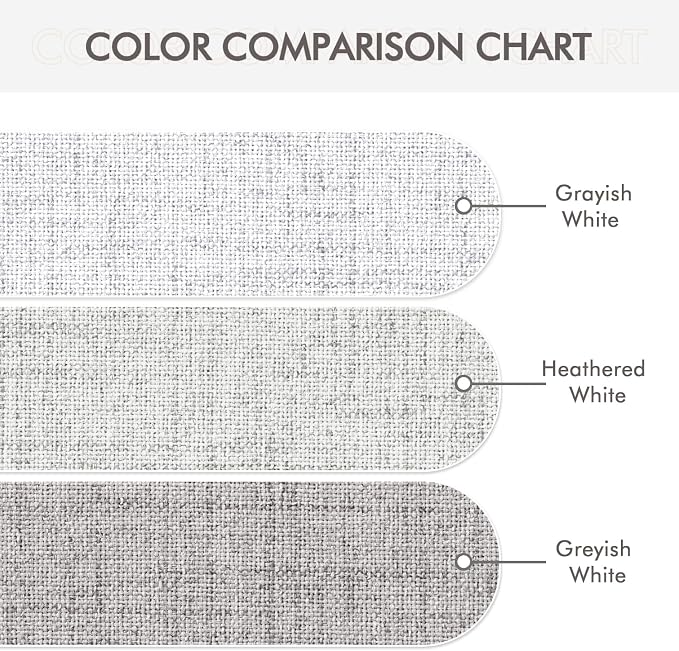 MIULEE White Blackout Curtains Linen Textured for Bedroom Thermal Insulated Room Darkening Grommet Curtains/Drapes for Living Room Decoration 52x84 Inch Grayish White 2 Panels