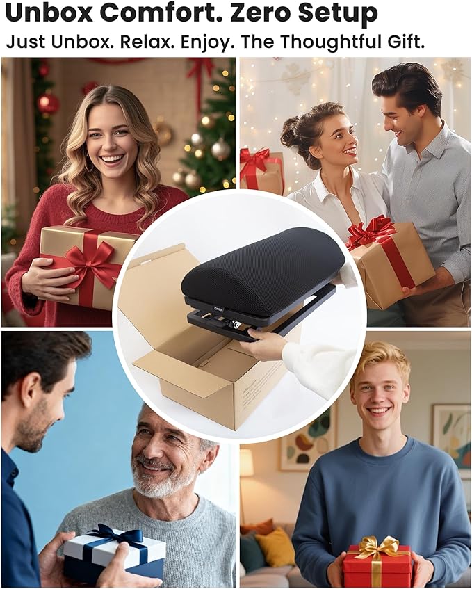 Truly Infinite Height Adjustable Footrest|No Bending Needed—Foot Step-to-Adjust|2.7"-13.1" Height|Washable|Foot Rest Stool for Under Desk at Work, Office/Home/Gaming/Study Desk Essentials