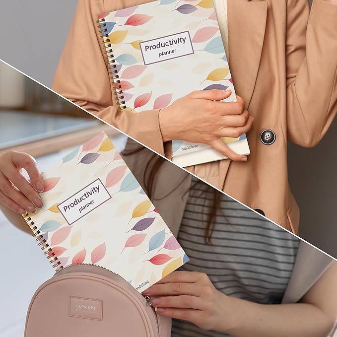 ADHD Planner for Women,Daily Productivity Planner with Task Management Organizer for Neurodivergent Adult,Teens , Self-Cares, Daily Schedule,To-Do List,Brain Dump,ADHD Journal with Cardboard Cover to Stay Organized and Focused (Colorful Leaves)