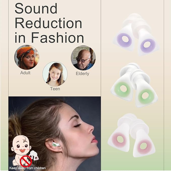 Elate Fashionable Customizable Silicone Ear Plugs with 3 Interchangeable Color Rings - Stylish Hearing Protection for Sleep, Study, Travel, Autism, ADHD, Concerts & Swimming - White