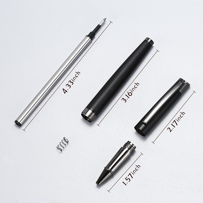 Rollerball Liquid Ink Signature Pens for Women Luxury Box Gel Black Ink Fancy Pen Refillable for Executive Office,Professional,Birthday Nice Gift Pen Set Black