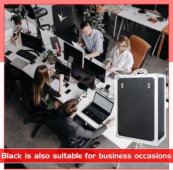 Amylove Cell Phone Locker Cabinet Aluminum Alloy Pocket Chart Storage Locker Box Cabinet Wall-Mounted Cell Phones Storage Box with Handle for Office Classroom Gym(Black,48 Slots)