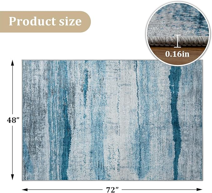 Office Chair Mat for Hardwood Floor, 72"x48" Easy Glide Computer Chair Mat Protector for Rolling Chair Under Desk Rug Nonslip Backing, Machine Wash