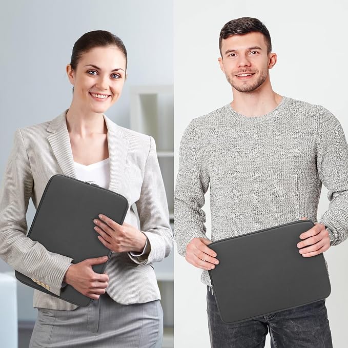 RAINYEAR 14 Inch Laptop Sleeve Case Protective Soft Padded Zipper Cover Carrying Computer Bag Compatible with 14" Notebook Chromebook Tablet Ultrabook (Gray)