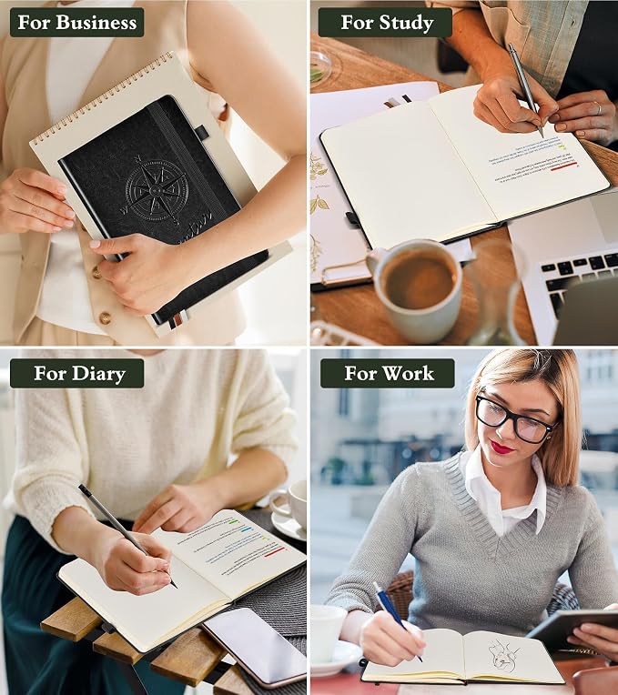 PAIBAS Blank Journal Notebook for Women Men,160 Pages,A5 Hardcover Sketchbook for Drawing, Sketch book, Unlined Notebooks for School,Work, Note Taking,Travel Journals for Writing 5.8"x8.5" (Black)