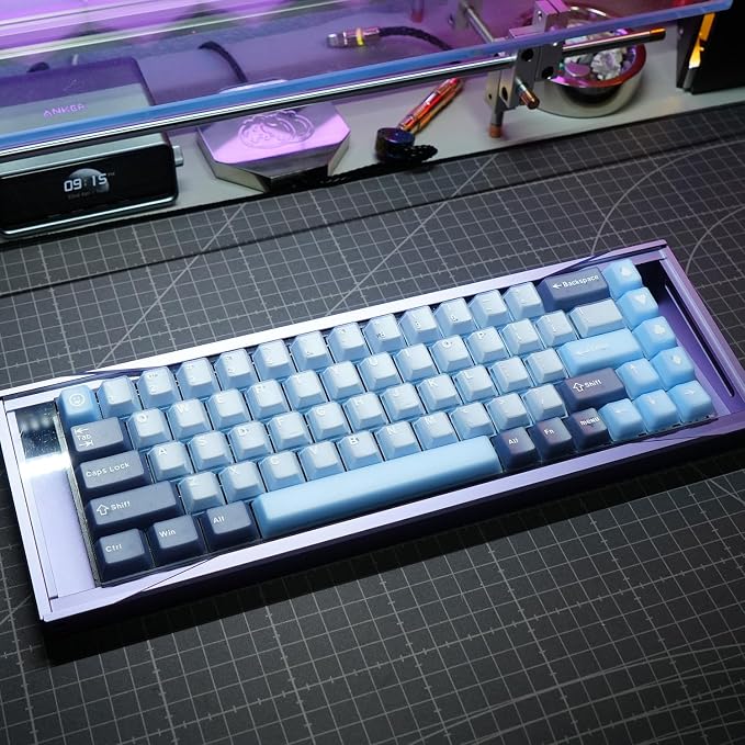 Keyboard Jelly Keycaps Set 164Keys Cherry Profile Blue Keycaps 60% 65% 75% 100% Costom Keyboard Key caps for Cherry Gateron MX Switches Mechanical Keyboards