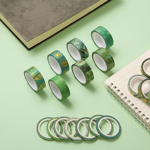 Mr. Pen- Washi Tape Set, 21 Rolls, Assorted Sizes, 5.5 Yards/Roll | Washi Tape for Scrapbook, Arts, Crafts, Journals and Planners, Greenery Summer Design