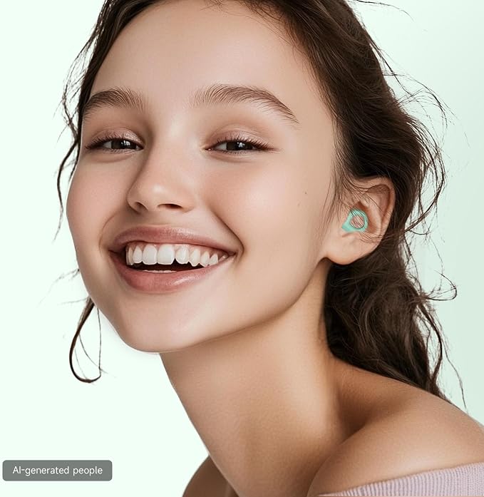 Ear Plugs for Sleeping Deep Focus, Travel, Snoring, 30dB Noise Reduction | Reusable Silicone Earplugs, Noise Cancelling, High Fidelity Hearing Protection, Mint
