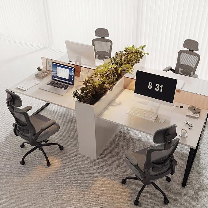 Ergonomic Office Chair, High Back Mesh Desk Chair with Adjustable Lumbar Support & Headrest, Flip-up Armrest, Computer Task Chairs for Home and Executive Office (B-Grey)