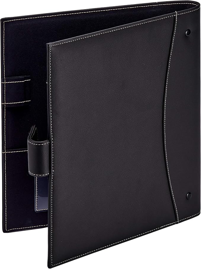 It's Academic Executive Faux Leather Portfolio Folder, Black