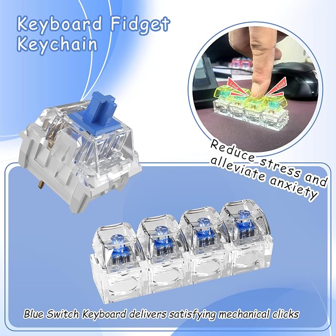 Zhouwang 90PCS Blue Clicky Mechanical Keyboard Switches,3-Pin Hot-Swappable Pre-Lubricated Switches with 2 Kailh Switches,Crisp Click Sound,for Gaming Keyboards & 3D Print Accessories
