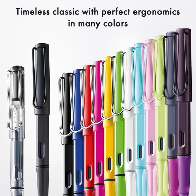 LAMY safari pink cliff - Fountain Pen with ergonomic grip & polished steel nib in size F - ideal for any Writing & Calligraphy - including LAMY T 10 blue cartridge - Right-Handed