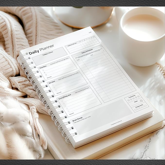 ADHD Daily Planner for Neurodivergent Adults - Productivity Daily Planner & Task Management to Stay Organized and Focused (Mono)