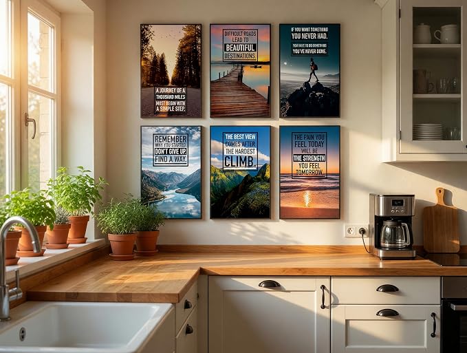 Throwback Traits Oversized 17x24 Motivational Posters Set of 6 - Unframed Large Colorful Wall Art Prints | Positive Affirmation Decor for Office, Living Room & Bedroom | Bold Statement