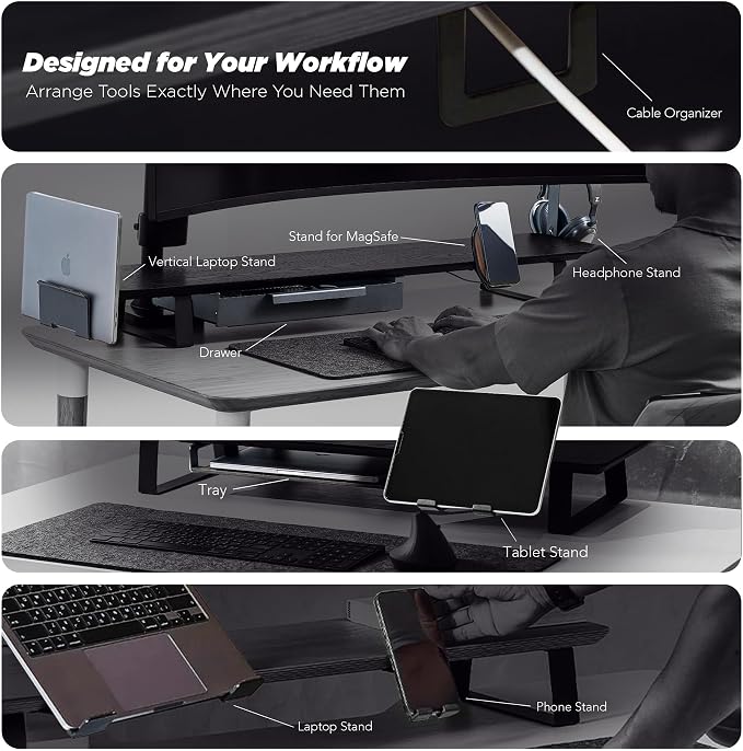 Moodular Watch Stand Add-On for Slide Rails, Do Not Use Alone | Accessory Only, Charger Not Included, Dedicated Watch Spot, Ergonomic & Accessible, Strong & Durable, Black, MSA-WS
