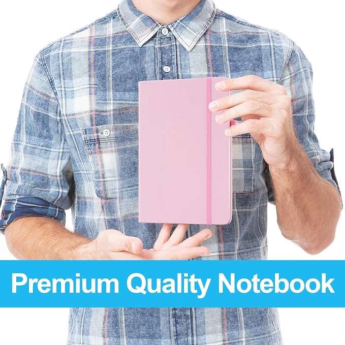 Lined Journal Notebook A5, College Ruled Hardcover Journal for Women, 160 Pages with 100gsm Thick Paper for Writing, Work, Notes & Journaling, Gift for Women, Pink