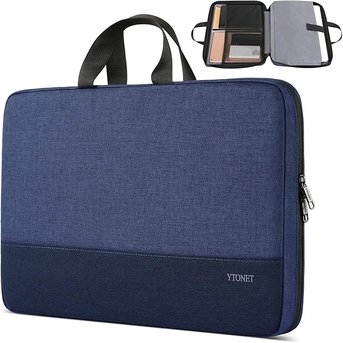 Ytonet 14 Inch Laptop Sleeve, TSA Laptop Case with Handle, Water Resistant Protective Computer Carrying Case, Compatible with MacBook HP Dell Lenovo Asus Notebooks, Gift for Men Women, Dark Blue