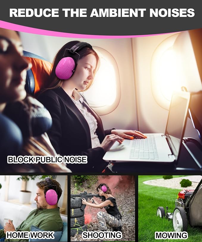 ZOHAN 019 Noise Cancelling Headphones for Adult - NRR 28dB Hearing Protection for Working, Shooting, Mowing, Autism