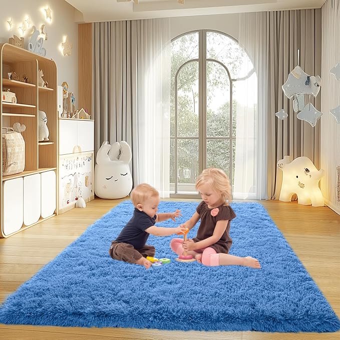 Mugorn Small Soft Shag Rugs for Bedroom, 4x6 Fluffy Area Rugs for Living Room