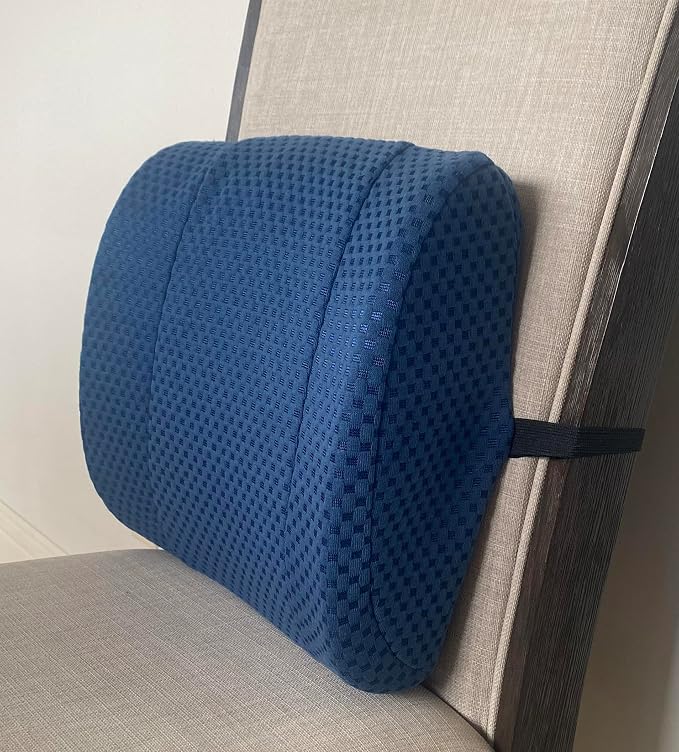 Therapist's Choice Memory Foam Contoured Lumbar Support Pillow - Office Chair Back Support, Back Cushion and Lower Back Pillow - Desk Chair Back Support