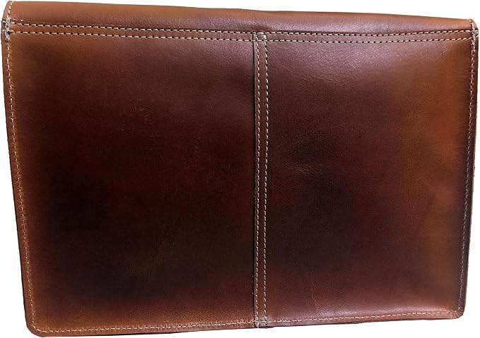 CALYX Leather Folder, Full Grain Leather File Folder Organizer Document Holder, Leather Portfolio for Men – Spacious Leather Folio Laptop Sleeve Case for 13" Laptops, MacBook & Tablets (Crazy Tan)