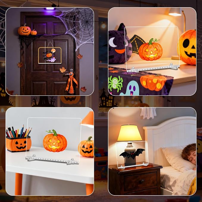 LED Note Board with 7-Color Light Modes, 13.7"X10" 7 Colors Acrylic Dry Erase Boards with Light, Include Adapter, Hanging Chain, Led Drawing Board for Kids Christmas & Birthday Gifts for Girls Boys