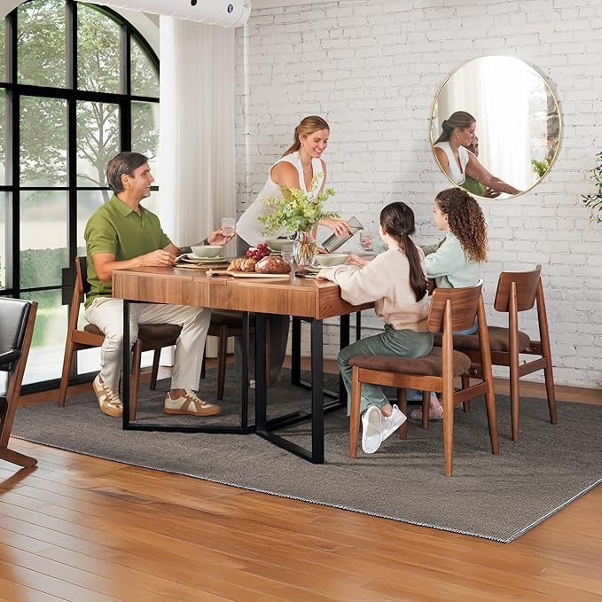 Transformer Table - Dining Table to Computer Desk, Work-from-Home Office, Gaming Desk, Study Desk, Space-Saving Furniture, Multiuse Dining Table, Royal Brown