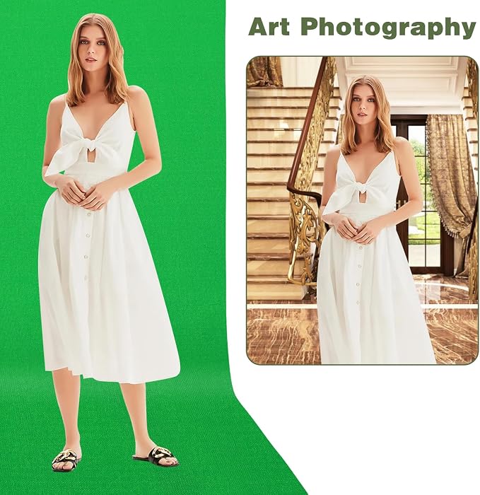 10X12ft Green Screen Backdrop for Photography | Chromakey Polyester Foldable Greenscreen Background,Green Screen Fabric for Streaming, Photography,Video Editing, Podcasting