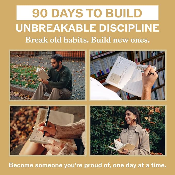 Undated Daily Planner | 90 Day Daily & Weekly Productivity Journal with Hourly Schedule, To Do List, Goal Tracker & Habit Tracker | ADHD Planner for Men & Women | Hardcover Agenda (Cream)